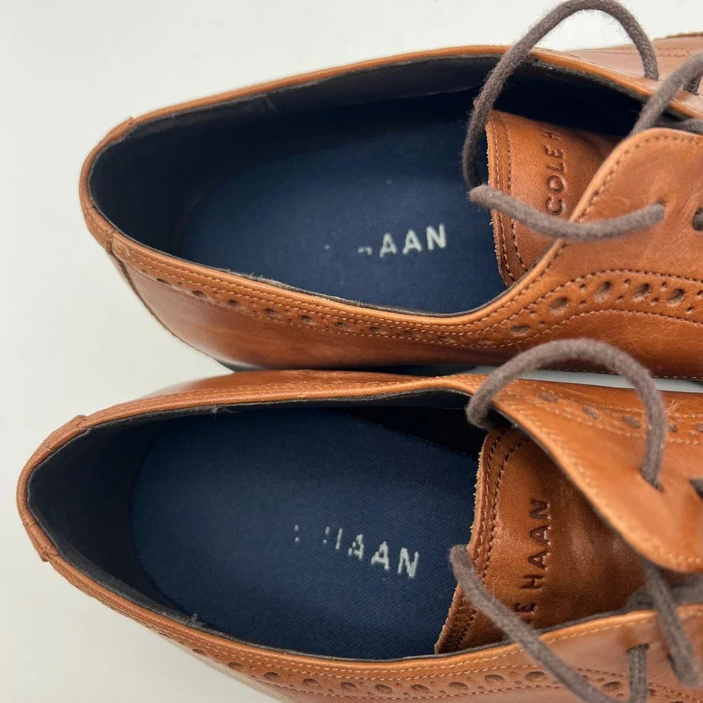 Cole Haan Grand 360 Wingtip Oxford Mens 11.5M British Tan Leather C34598